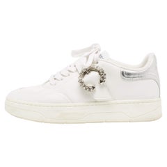 Jimmy Choo White Leather Low Top Sneakers Size 36