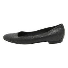 Gucci Schwarze Guccissima Ballettschuhe aus Leder in Schwarz Größe 38