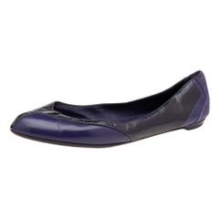 Gucci Purple Patent Leather And Suede Ballet Flats Size 38