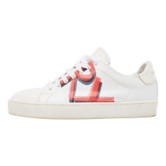 Burberry White Leather Graffiti Low Top Sneakers Size 37