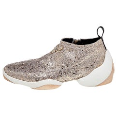 Giuseppe Zanotti Gold Glitter Jump Sneakers Size 40