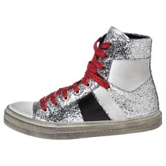 Zapatillas altas de piel y purpurina multicolor Amiri talla 40