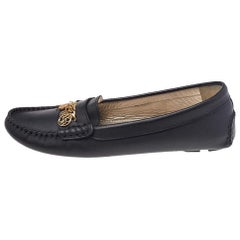 CH Carolina Herrera Cuero Negro Logotipo Detalle Encanto Mocasines Slip On Talla 39