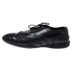 Louis Vuitton Black Brogue Leather Explorer Sneakers Size 43.5