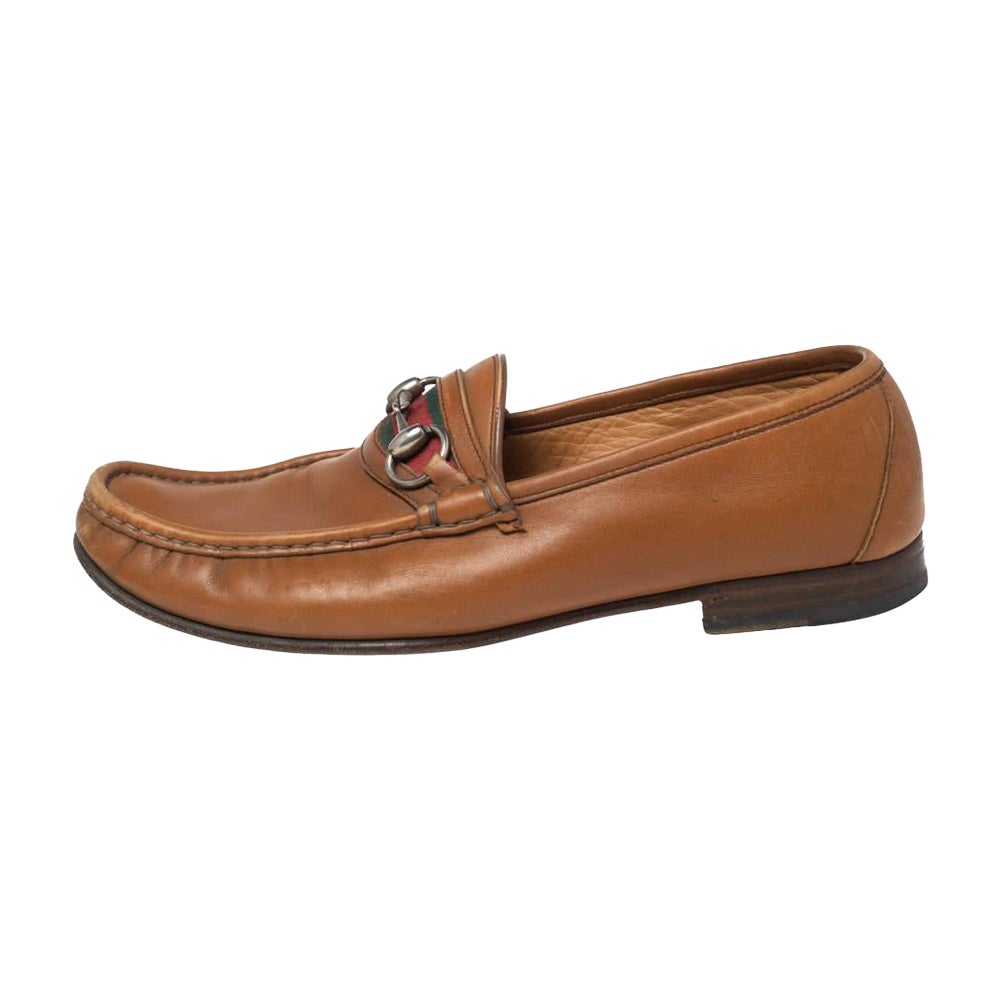Gucci leather web horsebit loafer best sale
