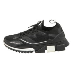Dolce & Gabbana Black Mesh and Rubber Sorrento Lace Up Sneakers Size 45