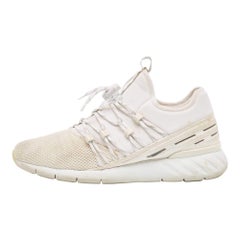 Louis Vuitton White Knit Fabric Fastlane Lace Up Sneakers Size 42