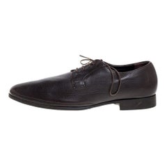 Giorgio Armani Dark Brown Leather Classic Oxfords Size 44