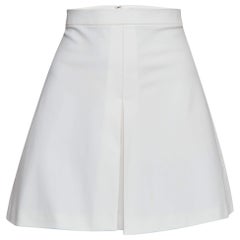 Christian Dior White Cotton Pleated Skorts M