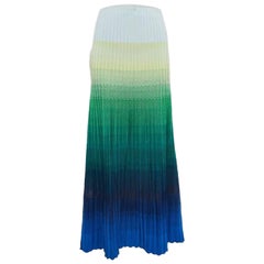 Missoni Multicolore Chevron Knit Flared Maxi Skirt M