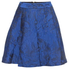 Alice + Olivia Minifalda de jacquard floral azul S