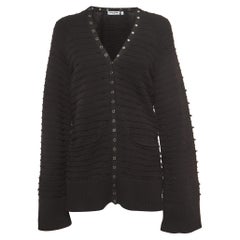 Opening Ceremony - Cardigan con nastro a scatto in cotone nero S