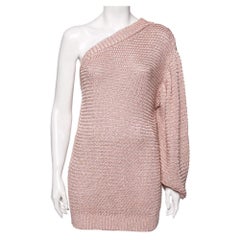 Stella McCartney Rosa gestrickter One-Shoulder-Pullover S