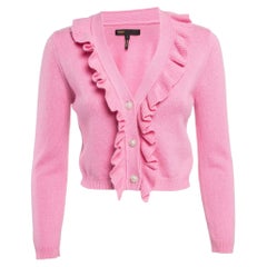 Maje Rosa Strickjacke aus Rippenstrick mit Molantti-Friesendetails und S
