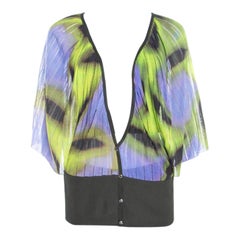 Escada Multicolor Fantasy Print Knit Kimono Sleeve Cardigan L