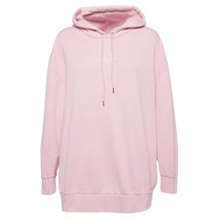 Stella McCartney Rosa Logo bedruckter Baumwollstrick- Hoodie M