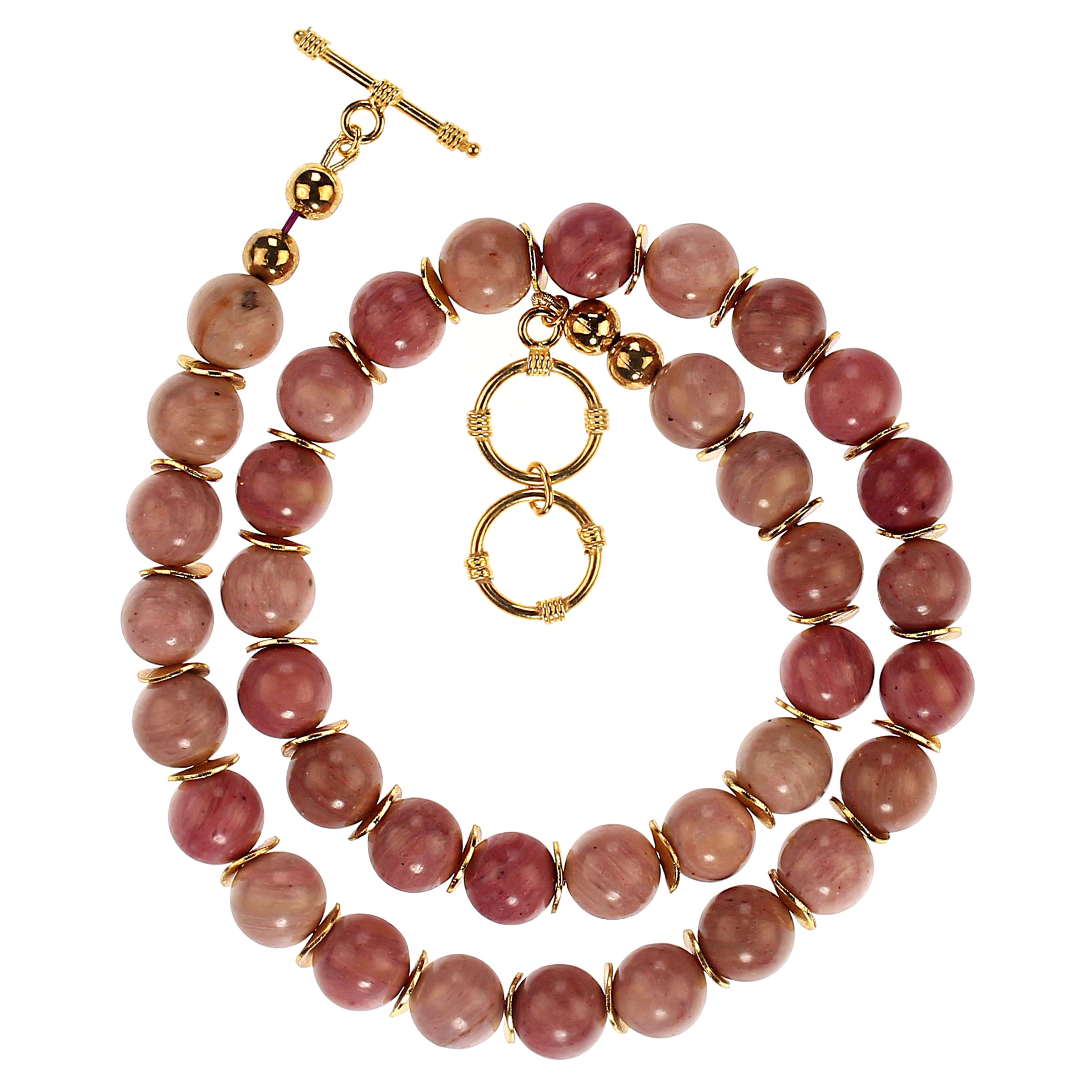 AJD 19 Inch Natural Rhodonite Necklace For Sale