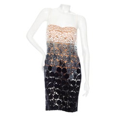 La Perla Ombré Pailletten Perlen Floral Spitze Kleid