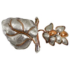 Fabrice Paris Broche florale massive en étain et cuivre