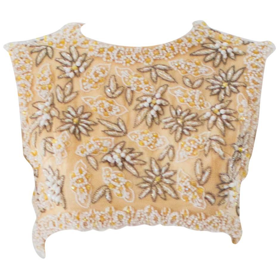 Victoria Royal Ltd. Beaded Crop Top, 1960s  For Sale