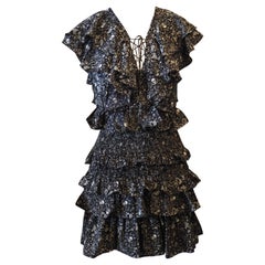 Robe noire à crânes Yves Saint Laurent