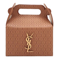 Saint Laurent Paris Take-Away Box Bag Dusty Vintage Brown Gold