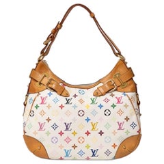 Borsa a Spalla Louis Vuitton Greta GM Multicolor Bianco