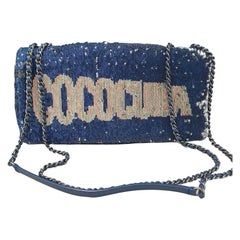 Chanel Blue Leather Sequinned Bag Paris-Cuba Bag