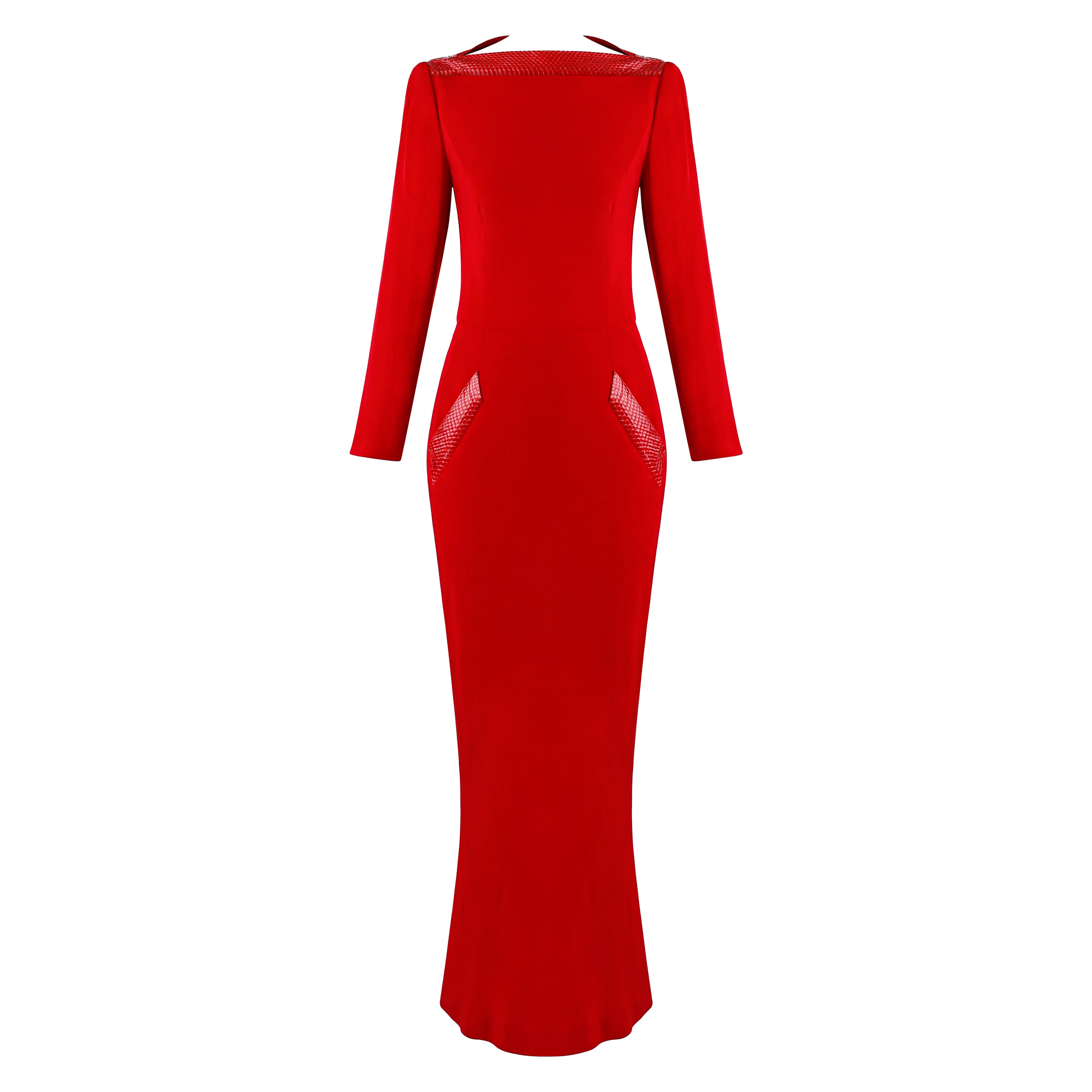 Givenchy Couture John Galliano F/W 1996 Red Snakeskin Trim Givenchy Couture John Galliano F/W 1996 Red Snakeskin Trim