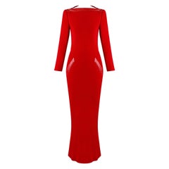 Givenchy Couture John Galliano H/W 1996 Rotes Kleid mit Schlangenhautbesatz und tiefem Rückenausschnitt