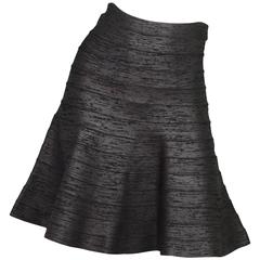 Herve Leger Iridescent Black A-Line Skirt sz XS