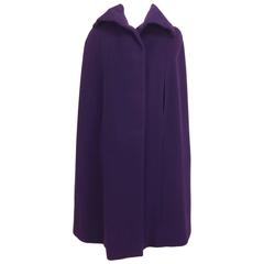 Vintage Pauline Trigere purple wool cape 1970s 12