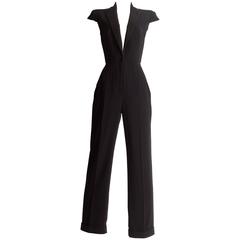 Alexander McQueen tuxedo silk jumpsuit, circa 2008 1