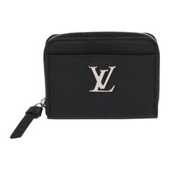 Louis Vuitton Black Calfskin Leather Lockme Zippy Coin Purse