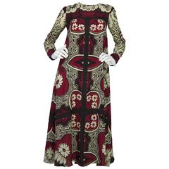 Valentino Floral Printed Silk Long Dress sz IT36 9