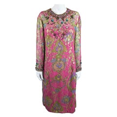 Oscar De La Renta - Guaina in chiffon con perline
