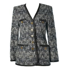 Black and white Tweed single-breasted jacket Escada by Margaretha Ley