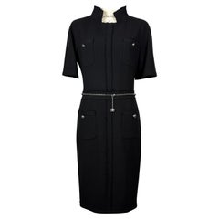 Chanel New CC Jewel Pearl Belt Black Tweed Dress