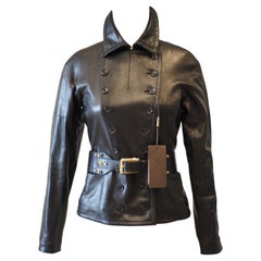 Gucci black leather jacket NWOT