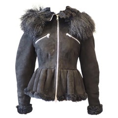 Alexander McQueen Schwarze Jacke aus Lammfell