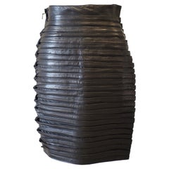 Gianni Versace black leather skirt