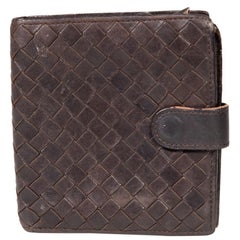 Bottega Veneta Brown Leather Intrecciato Wallet