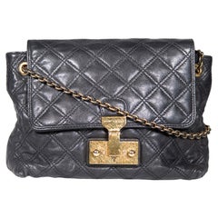 Marc Jacobs Black Leather Large Single Baroque Shoulder Bag