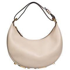 Fendi Beige Leather Fendigraphy Small Shoulder Bag