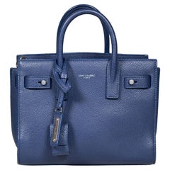 Saint Laurent Marine Grained Calfskin Baby Sac De Jour Bag