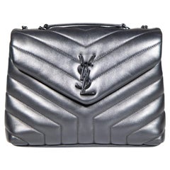 Saint Laurent Black Leather Small Monogram Matelasse Loulou Bag