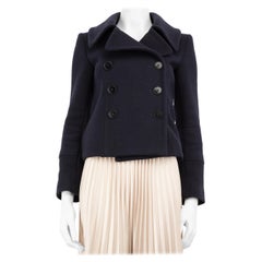Stella McCartney Marineblauer Wollmantel in Kurzform Größe XXS