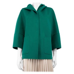 Used Max Mara Weekend Max Mara Green Wool Hooded Coat Size XS