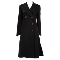Sportmax Black Wool Double Breast Mid Length Coat Size L