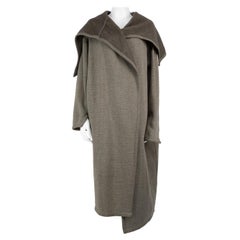 Norma Kamali Grey Oversized Long Coat Size M